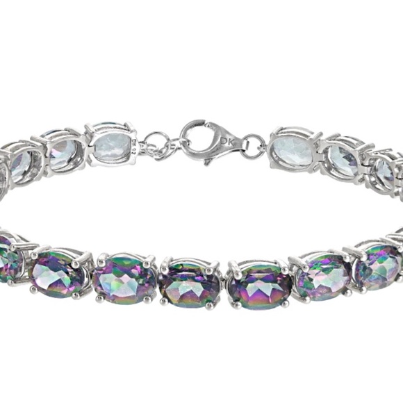 JTV Jewelry - *HPSTUNNING MULTI-COLOR 28.00ctw TOPAZ SS BRACELET